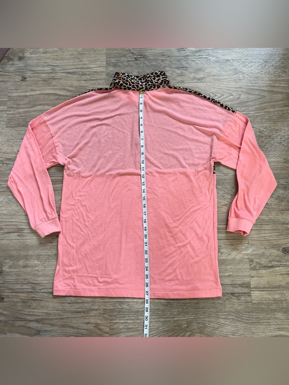 Sunshine & Rodeos Women’s Peach LeopardPrint Quarter Zip Pullover Top Rodeo Chic - Picture 10 of 10